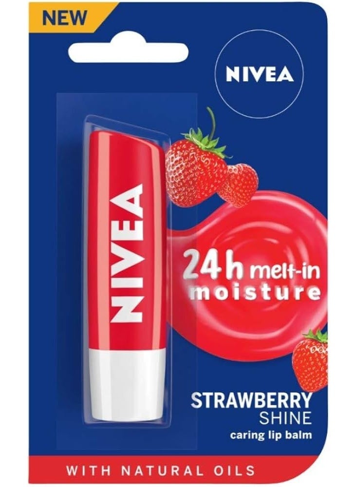 Nivea Set of 2 24 Hr Melt-In Moisture Lip Balm - Strawberry Shine 4.8g - Image 2